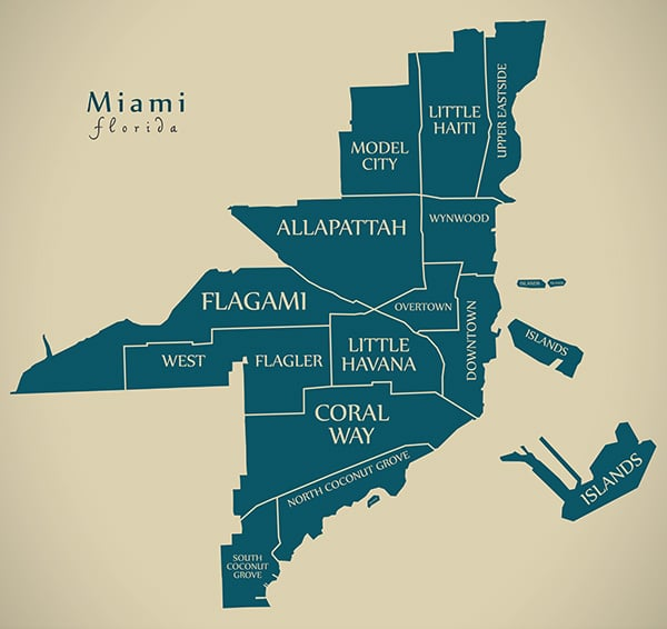 Map of Miami's neighborhoods